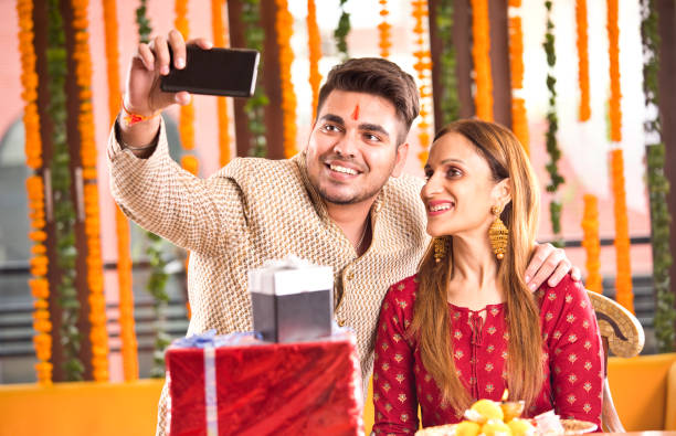 istock Indian brother and sister taking selfie 1171766299