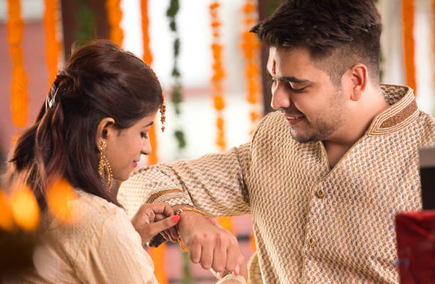 istock Brother and sister celebrating Raksha Bandhan 1171766435