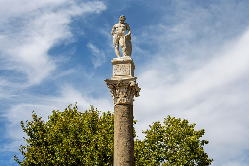 Ancient column at La Alameda in Seville, Spain