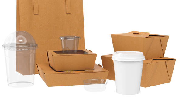 istock Packaging food box cardboard brown, close view 1171773111