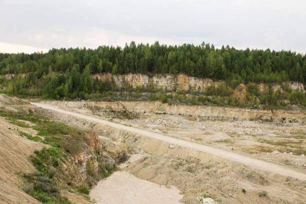 istock Old limestone quarry overgrown with young forest 1171775062