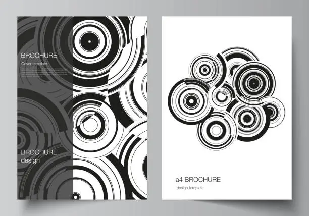 Vector illustration of Vector layout of A4 format modern cover mockups design template for brochure, magazine, flyer, booklet, report. Trendy geometric abstract background in minimalistic flat style with dynamic composition