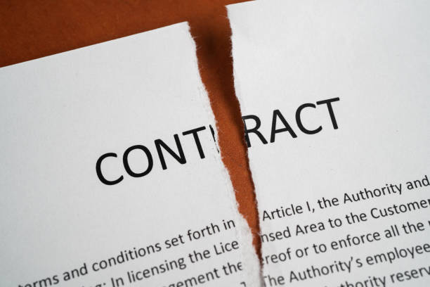 torn up contract Close up of torn up contract on a wooden desk cancellation photos stock pictures, royalty-free photos & images