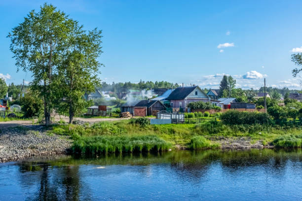 istock Rural landscape on the Shuya river in summer 1171786142