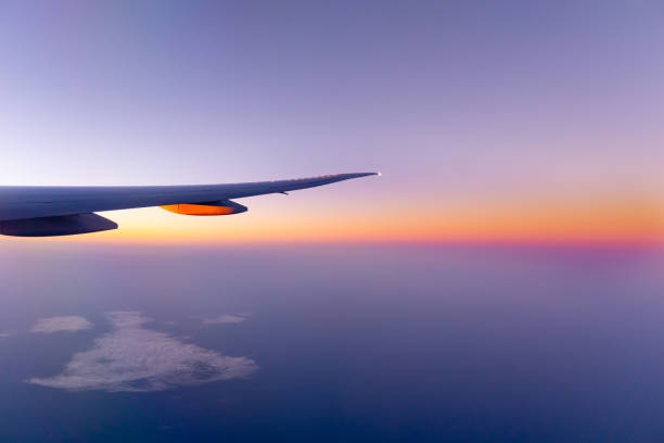 istock Traveling by air transport plane wing 1171786745