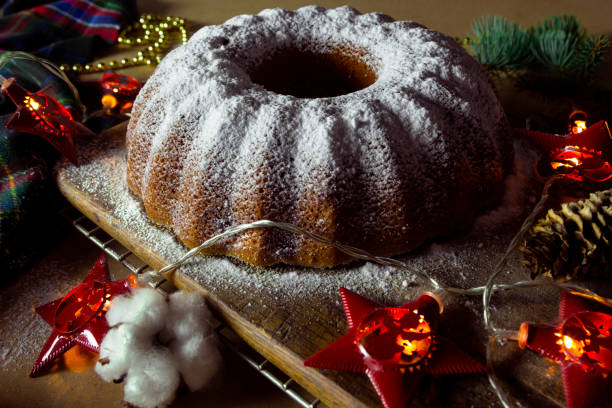 istock Homemade Christmas or New Year Cake with Icing Sugar 1171788792