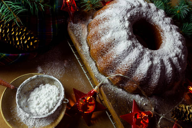 istock Homemade Christmas or New Year Cake with Icing Sugar 1171788799