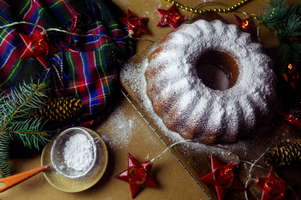 istock Homemade Christmas or New Year Cake with Icing Sugar 1171788811
