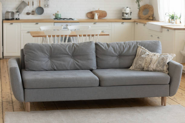 istock Cozy living room with kitchen no people 1171789076