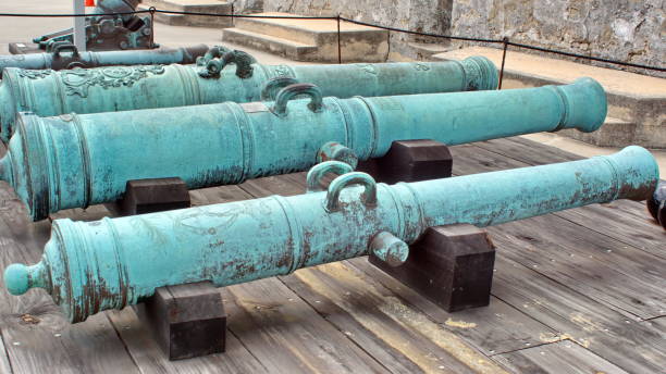 カスティージョ・デ・サン・マルコスの大砲 - st augustine florida usa fort ストックフォトと画像