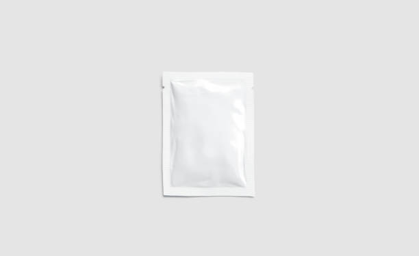 istock Blank white sachet packet mockup, isolated on gray background 1171792199