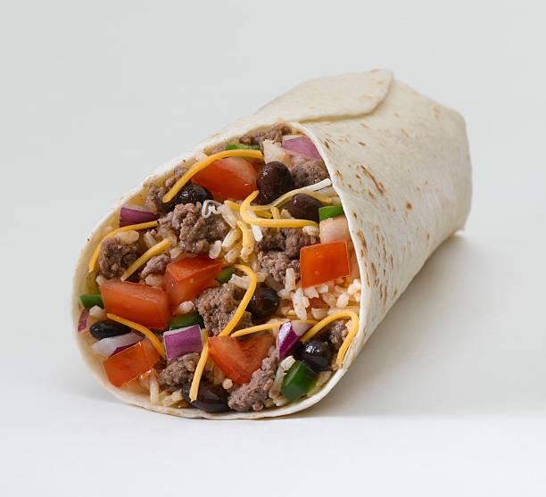 burrito (carne picada - burrito fotografías e imágenes de stock