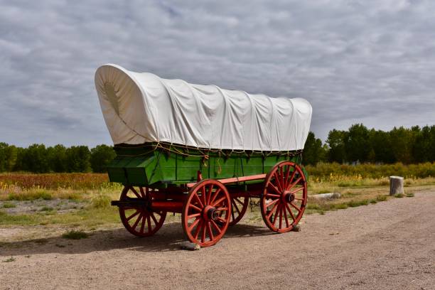 istock Brightly Colored Covered Wagon, Bent's Old Fort 1171796692