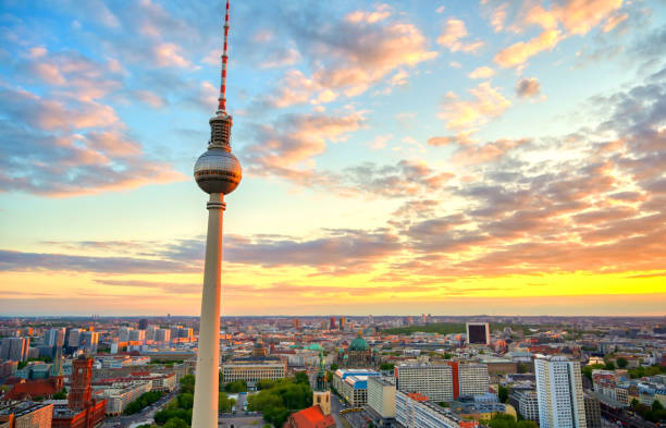 istock The Fernsehturm and Berlin, Germany at sunset 1171799057