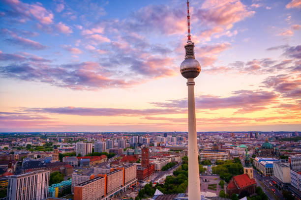 istock The Fernsehturm and Berlin, Germany at sunset 1171799063