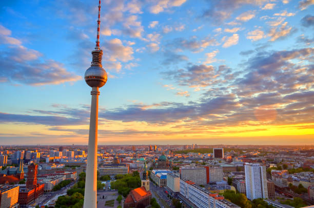 istock The Fernsehturm and Berlin, Germany at sunset 1171799208