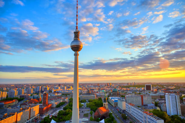 istock The Fernsehturm and Berlin, Germany at sunset 1171799308
