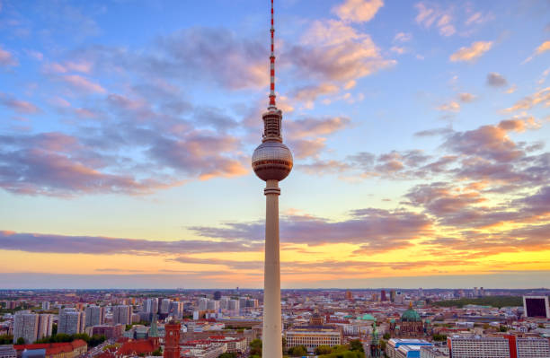 istock The Fernsehturm and Berlin, Germany at sunset 1171799353