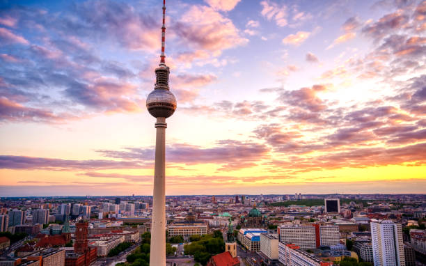 istock The Fernsehturm and Berlin, Germany at sunset 1171799410