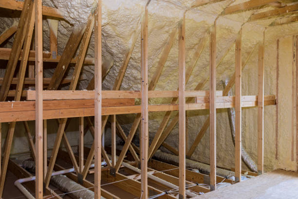 istock Inside wall insulation in wooden house, building under construction 1171800481