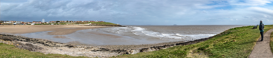 Panoramic View on Whitmore Bay in Wales.