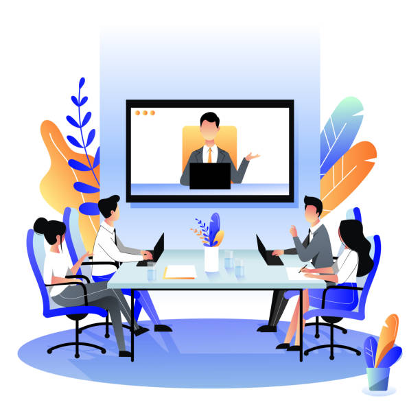 Conference Room With People Clipart Image