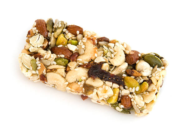 One healthy granola bar on white. You might also be interested in these:
