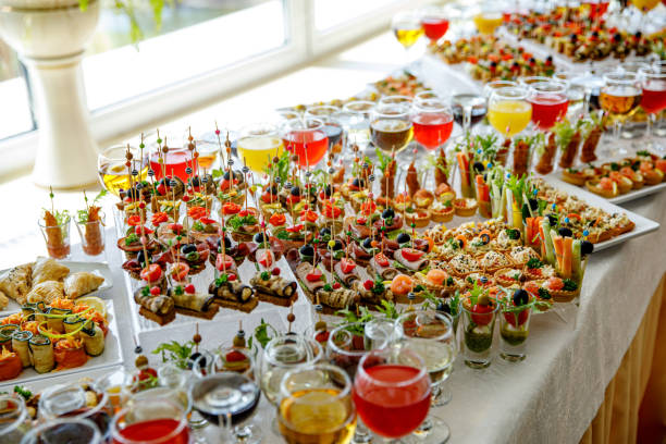 istock Snack table ready for event. Food and drink catering. 1171810868