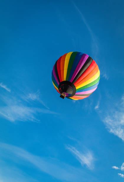 Hot air balloon isolated on white background.