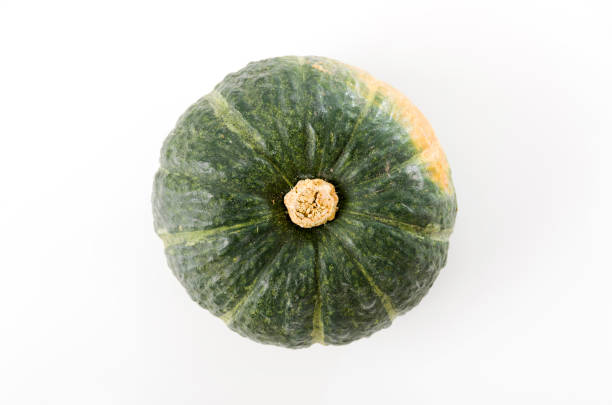 Japanese green pumpkin on white background