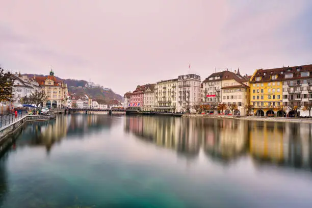 Switzerland rivers side beautiful architecture