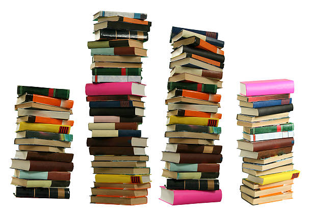 istock Four piles of books stacked at different heights  117181680