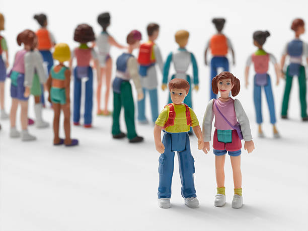 Two kids in a series of family images with these generic Chinese non-trademarked figures.  The two