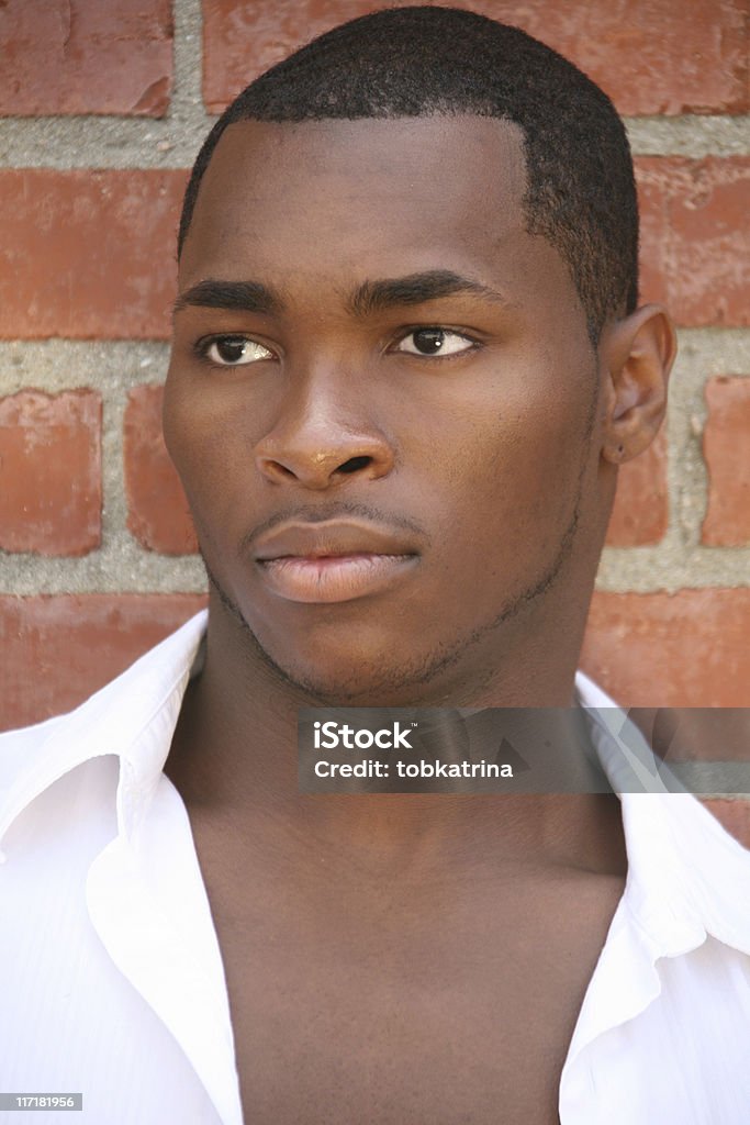 Handsome Young Male Model With Shirt Open African American Male Portrait Adult Stock Photo