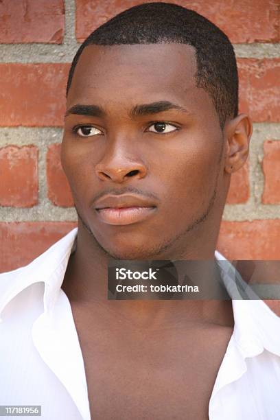 Handsome Young Male Model With Shirt Open Stock Photo - Download Image Now - Adult, Adults Only, African Ethnicity