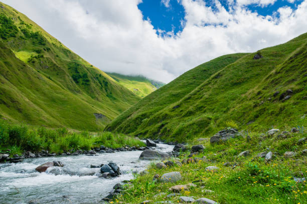 istock Mountain region landscape in Kazbegi, Georgia - Dramatic landscape 1171822009
