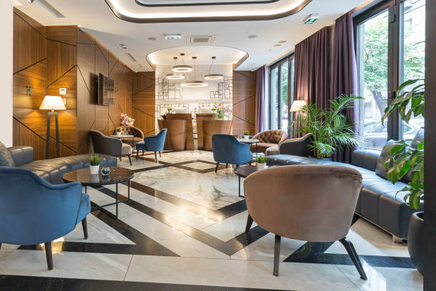 istock Interior of a modern luxury hotel reception 1171823729