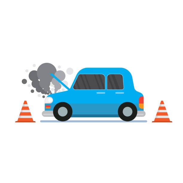 broken car broken car. eps 10 vector file broken car stock illustrations