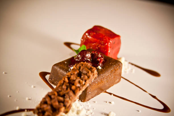 istock Restaurant Brownie and raspberry  sorbet 1171834195