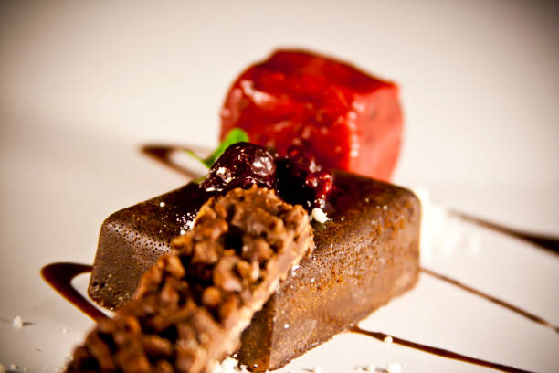 istock Restaurant Brownie and raspberry  sorbet 1171834209
