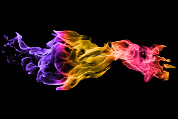 istock Movement of colorful smoke on black background. 1171840214