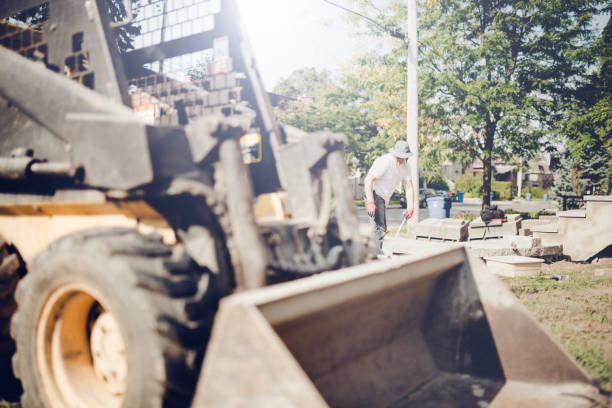 indivíduo da construção e seu gato do bob - concrete driveway construction site construction - fotografias e filmes do acervo