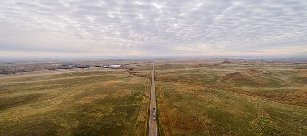 Cars on a road in the USA