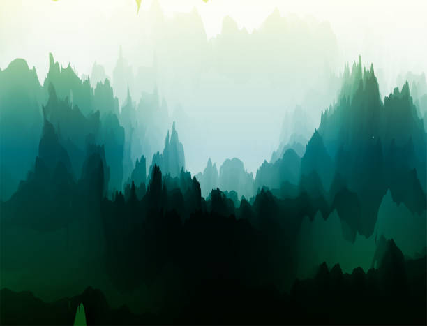 watercolor nature landscape poster for design