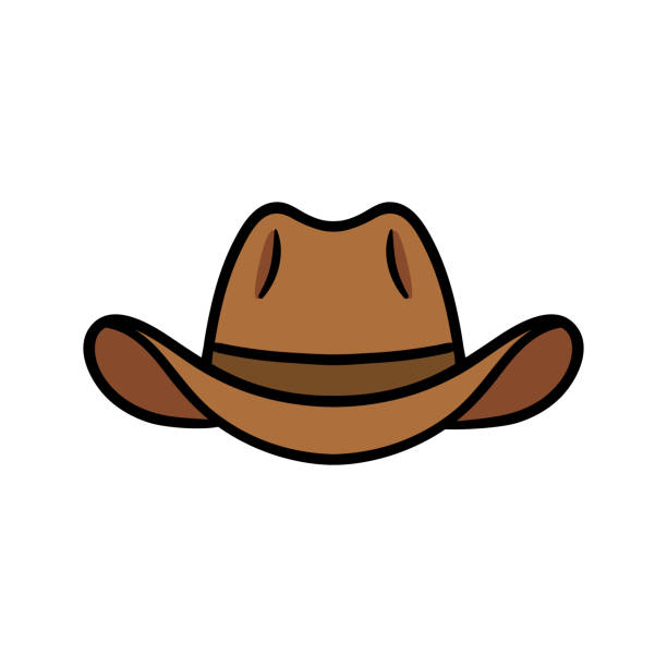 illustrations, cliparts, dessins animés et icônes de illustration de vecteur de chapeau de cowboy de dessin animé - éleveur
