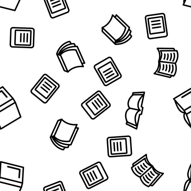 ilustrações de stock, clip art, desenhos animados e ícones de library book seamless pattern vector - background book