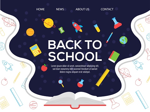 Back to school element vector for poster template