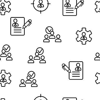 Hr Background Pattern Hr Human Resources Seamless Pattern Vector Stock Illustration ...