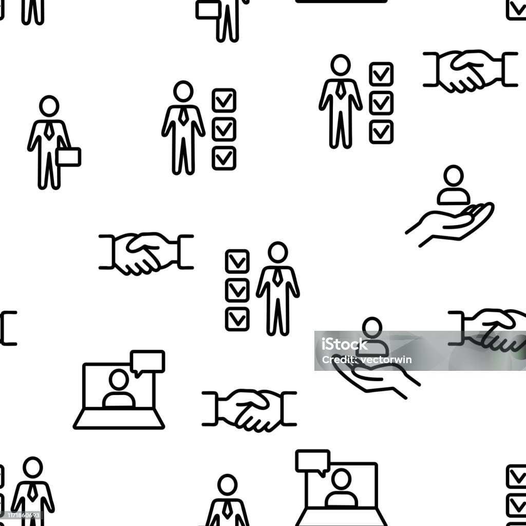 Hr Background Pattern Hr Human Resources Seamless Pattern Vector Stock Illustration ...