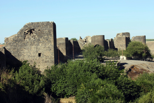 Diyarbakır Castle in Turkey. The surrounding walls of Diyarbakir City is the longest wall after China Wall